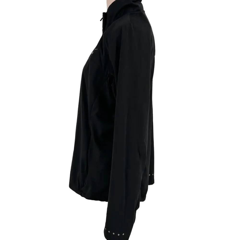 Nike Shield Running Black Full Zip Up Jacket Size Large